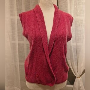 Vintage Academia Women's Pink Sleeveless Sweater
